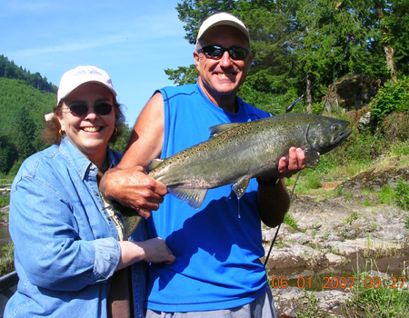 Tom with a nice McKenzie River King Salmon